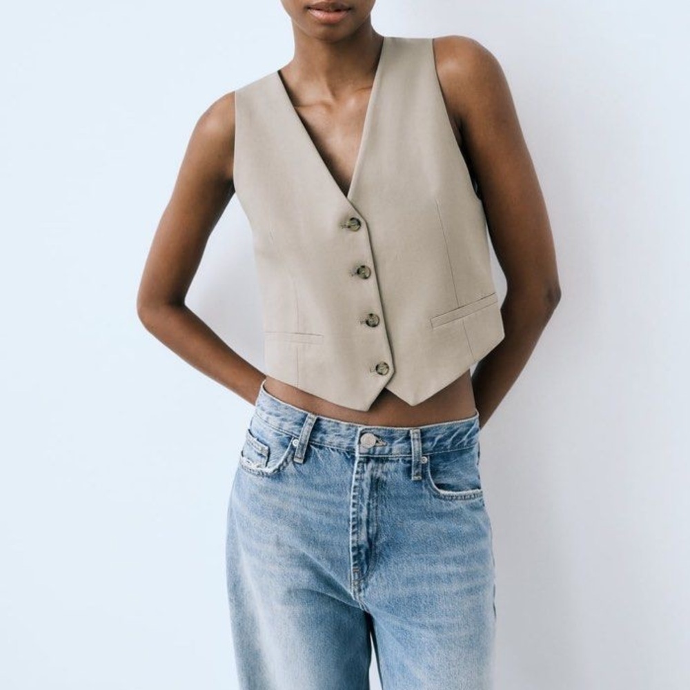 New Zara linen blend waistcoat